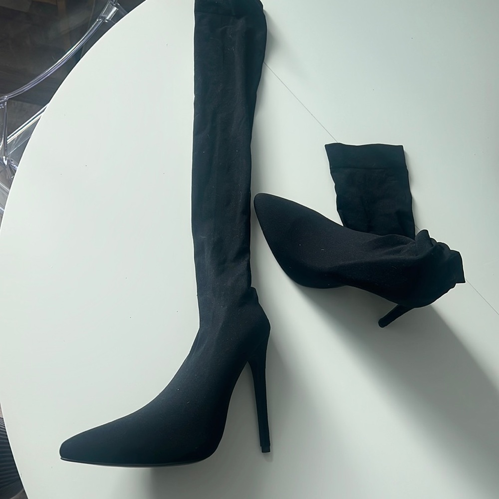 Stocking thigh high boots